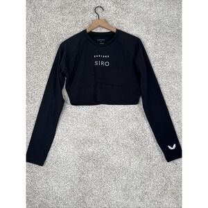 Castore SIRO Active Contour Cropped Gym‎ Top Black Long Sleeve Medium